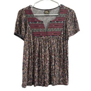 Anthropologie One September Women’s Embroidered Top XS